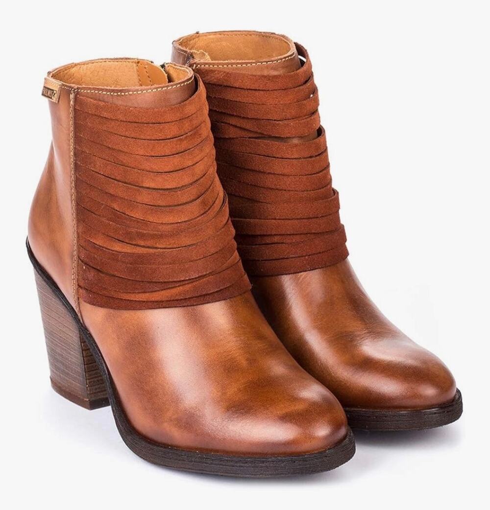 Pikolinos Brown Leathet Block Heel Booties Size 39